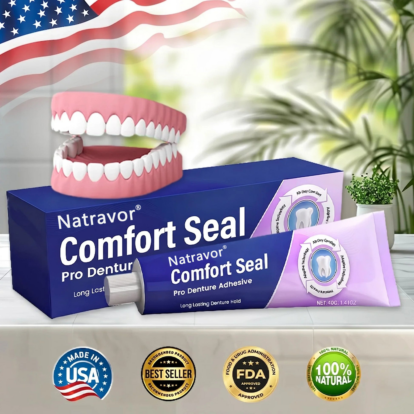 🔥 LIMITED SPECIAL OFFER 🔥𝐍𝐚𝐭𝐫𝐚𝐯𝐨𝐫® DeComfort Seal Pro Denture Adhesive🦷💜FDA Certified (Clinically Proven 96-   Hour Lock Hold for   Secure, Comfortable &   Zinc-Free Denture Fit)