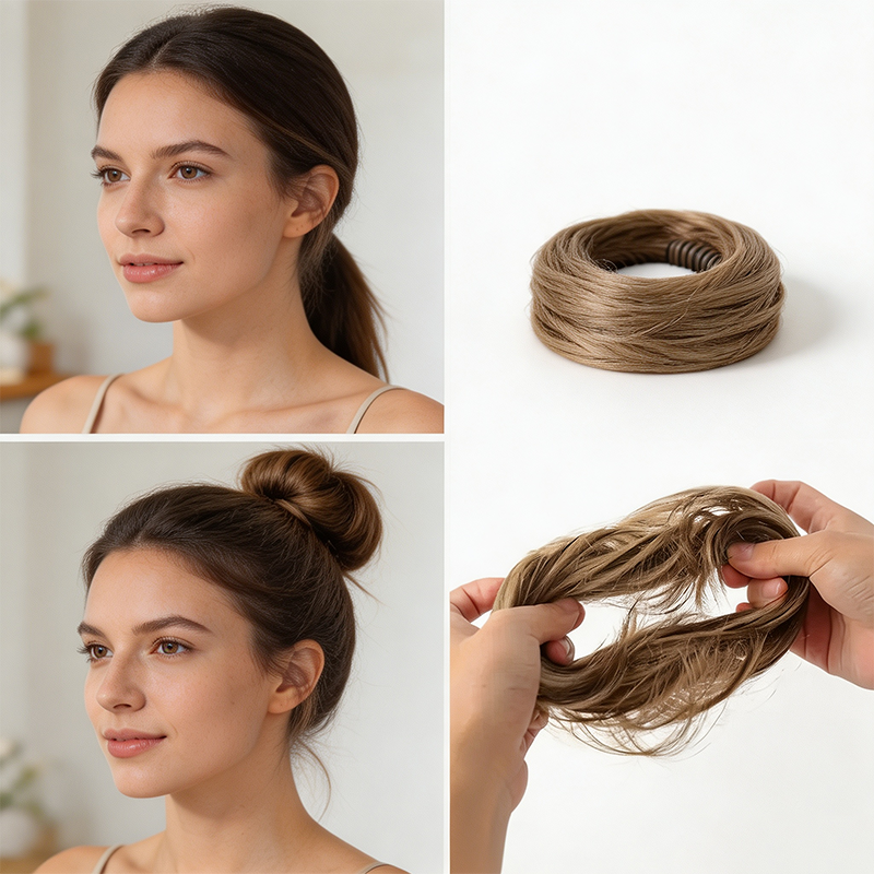 ✨Synthetic Messy Bun Hair Piece for Women, Curly Updo Scrunchie Extension👑 ✨