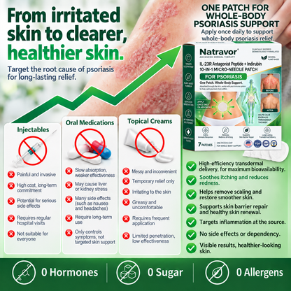🔥 Only 10 left! Get 30% OFF your second purchase! Natravor® helps reduce visible scaling, redness, dryness & itching while supporting psoriasis-prone skin. Limited stock — don’t miss out! 💚