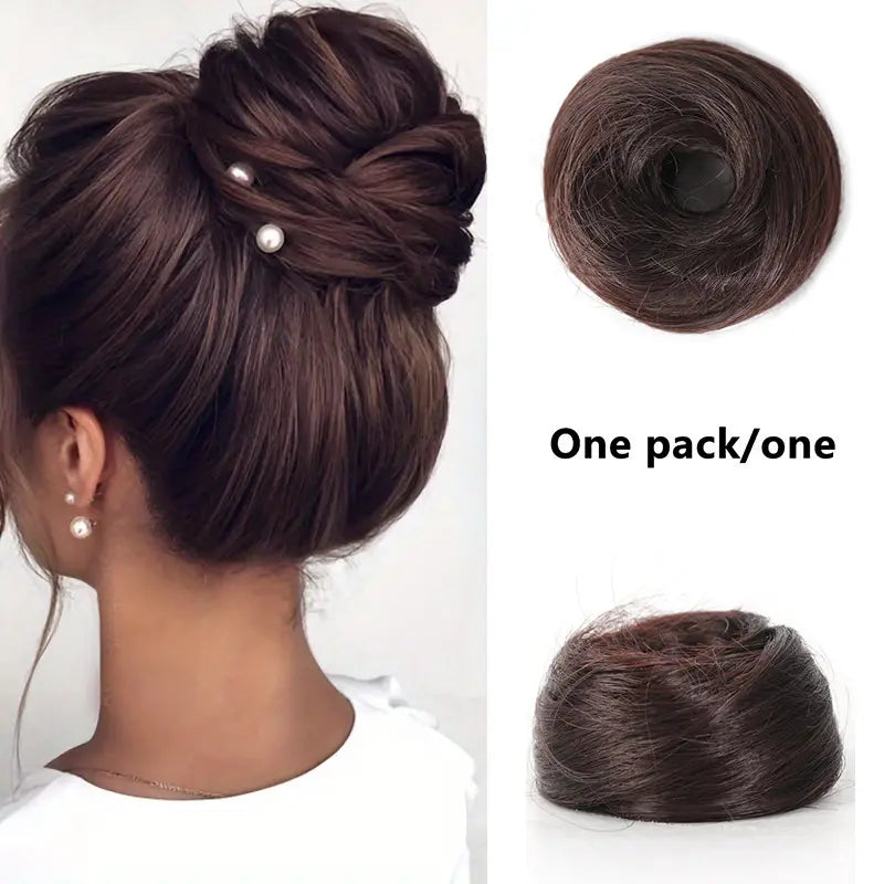 ✨Synthetic Messy Bun Hair Piece for Women, Curly Updo Scrunchie Extension👑 ✨