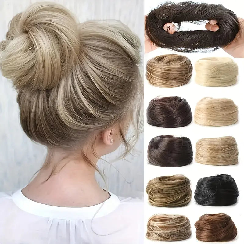 ✨Synthetic Messy Bun Hair Piece for Women, Curly Updo Scrunchie Extension👑 ✨