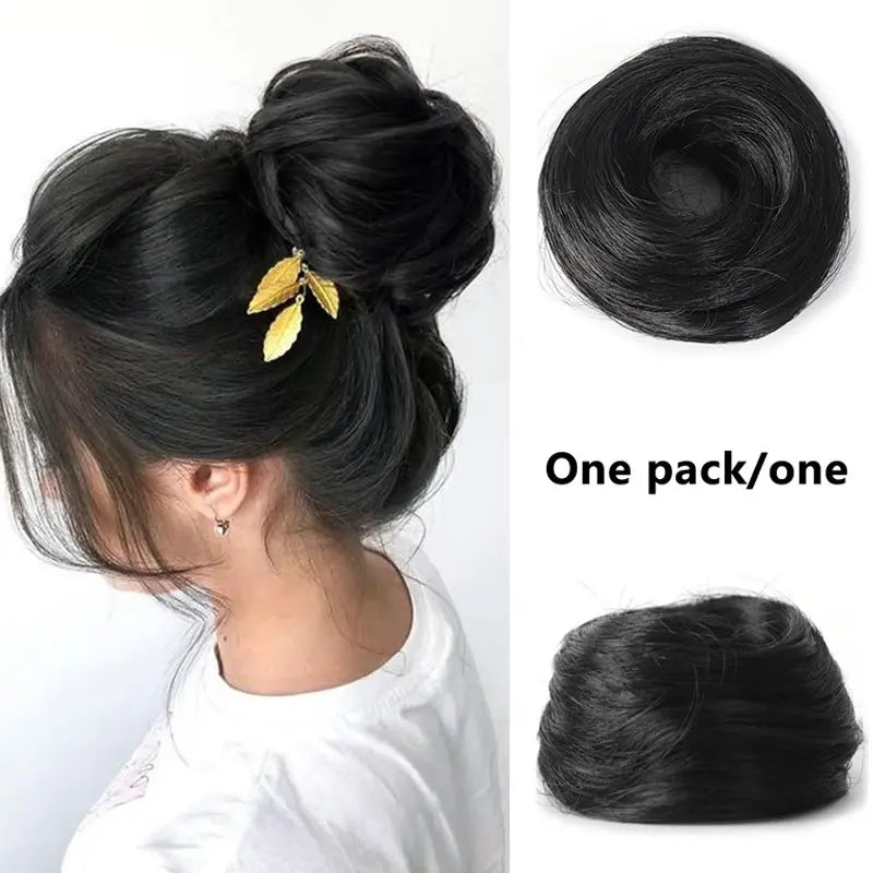 Synthetic Messy Bun Hair Piece for Women, Curly Updo Scrunchie Extension👑 ✨