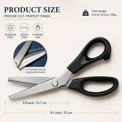 🏆Limited Time Sale 49% OFF 🧵✂️Stainless Steel Pinking Shears – 9.1" Zig Zag Fabric Scissors for Sewing, Quilting, Dressmaking & DIY Crafts