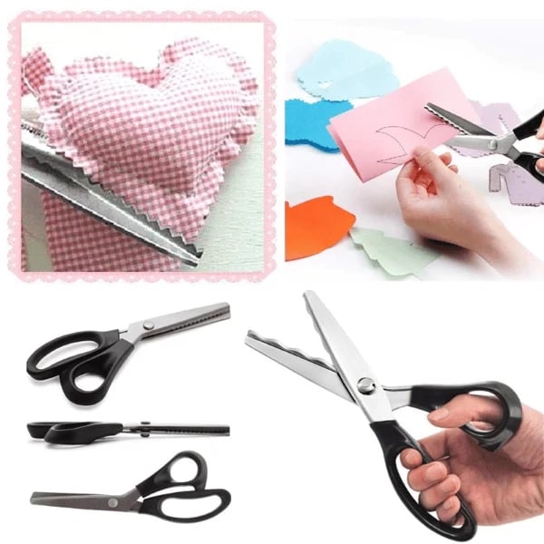 🏆Limited Time Sale 49% OFF 🧵✂️Stainless Steel Pinking Shears – 9.1" Zig Zag Fabric Scissors for Sewing, Quilting, Dressmaking & DIY Crafts