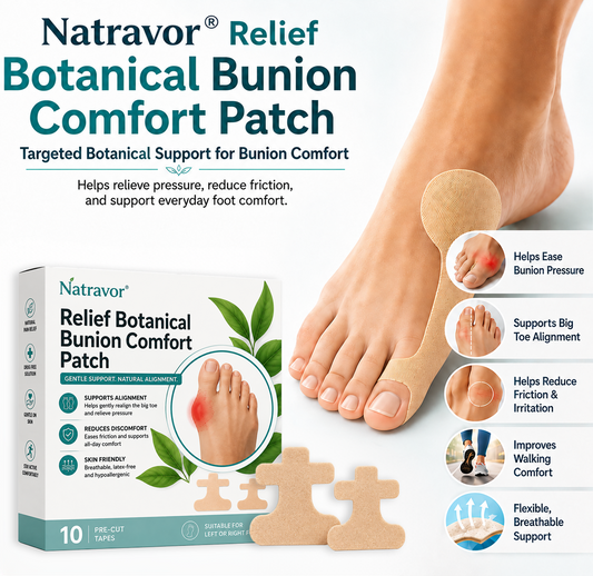 🏅Natravor® Relief Botanical Bunion Comfort Patcht👠💃（Physical Stretch Support + Botanical Comfort Formula)b