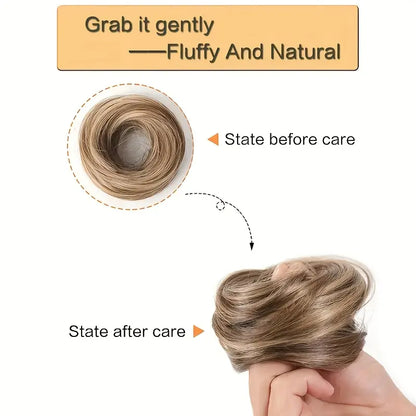 Synthetic Messy Bun Hair Piece for Women, Curly Updo Scrunchie Extension👑 ✨